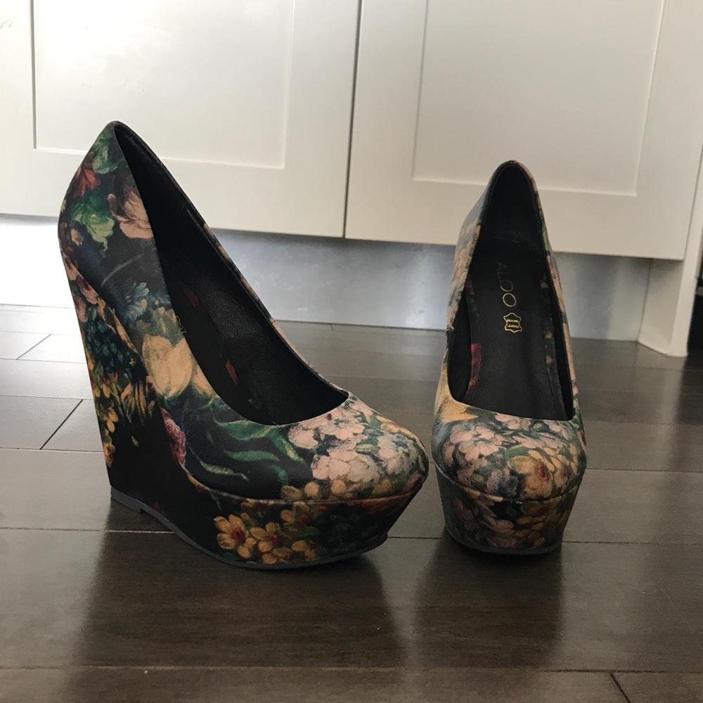 Aldo Floral Heel Wedges